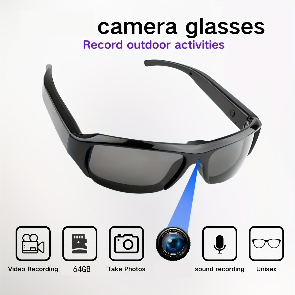 1080p HD POV Camera Glasses Outdoor Shooting by Rhino Lifestyle