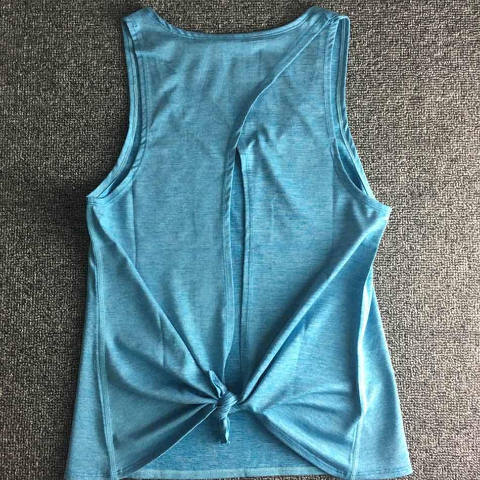 Women Backless Yoga Tank Top Shirts Sleeveless Off Shoulder Sports T Shirt Backless Crop Tops Racerback Gym Workout Clothes - Rhino Lifestyle