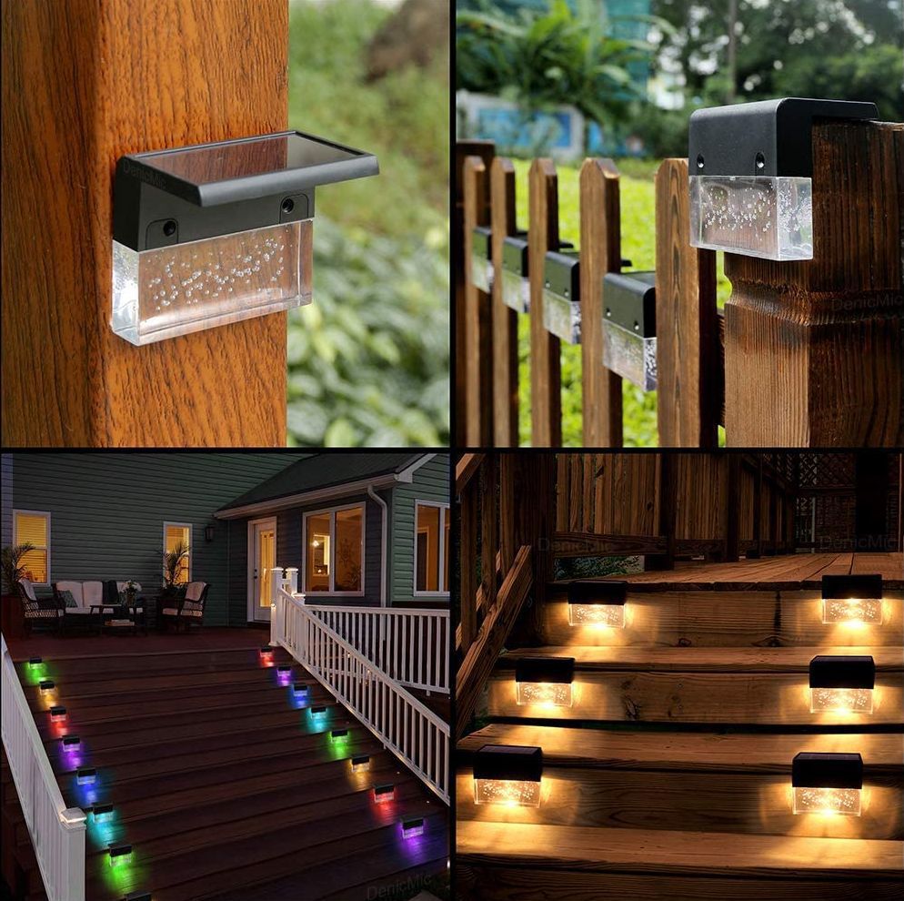 Christmas Waterproof New RGB LED Solar Light Step Fence Light