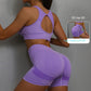 2pcs Sports Fitness Yoga Suit Breathable Hip-lifting Shorts And Hollow Out Back Bra Womens Clothing - Rhino Lifestyle