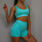 2pcs Sports Fitness Yoga Suit Breathable Hip-lifting Shorts And Hollow Out Back Bra Womens Clothing - Rhino Lifestyle