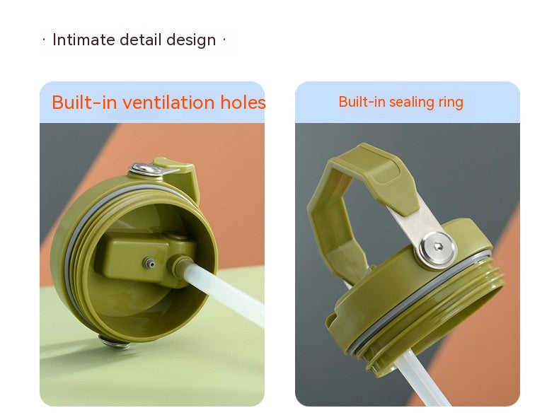 Portable Car Cup Stainless Steel Cup Travel Sports Water Bottle With Handle Cover Coffee Tumbler Cup - Rhino Lifestyle