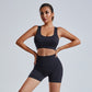 2pcs Yoga Set Women's Vest And Shorts Tracksuit Seamless Workout Sportswear Gym Clothing High Waist Leggings Fitness Sports Suits - Rhino Lifestyle