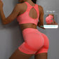 2pcs Sports Fitness Yoga Suit Breathable Hip-lifting Shorts And Hollow Out Back Bra Womens Clothing - Rhino Lifestyle