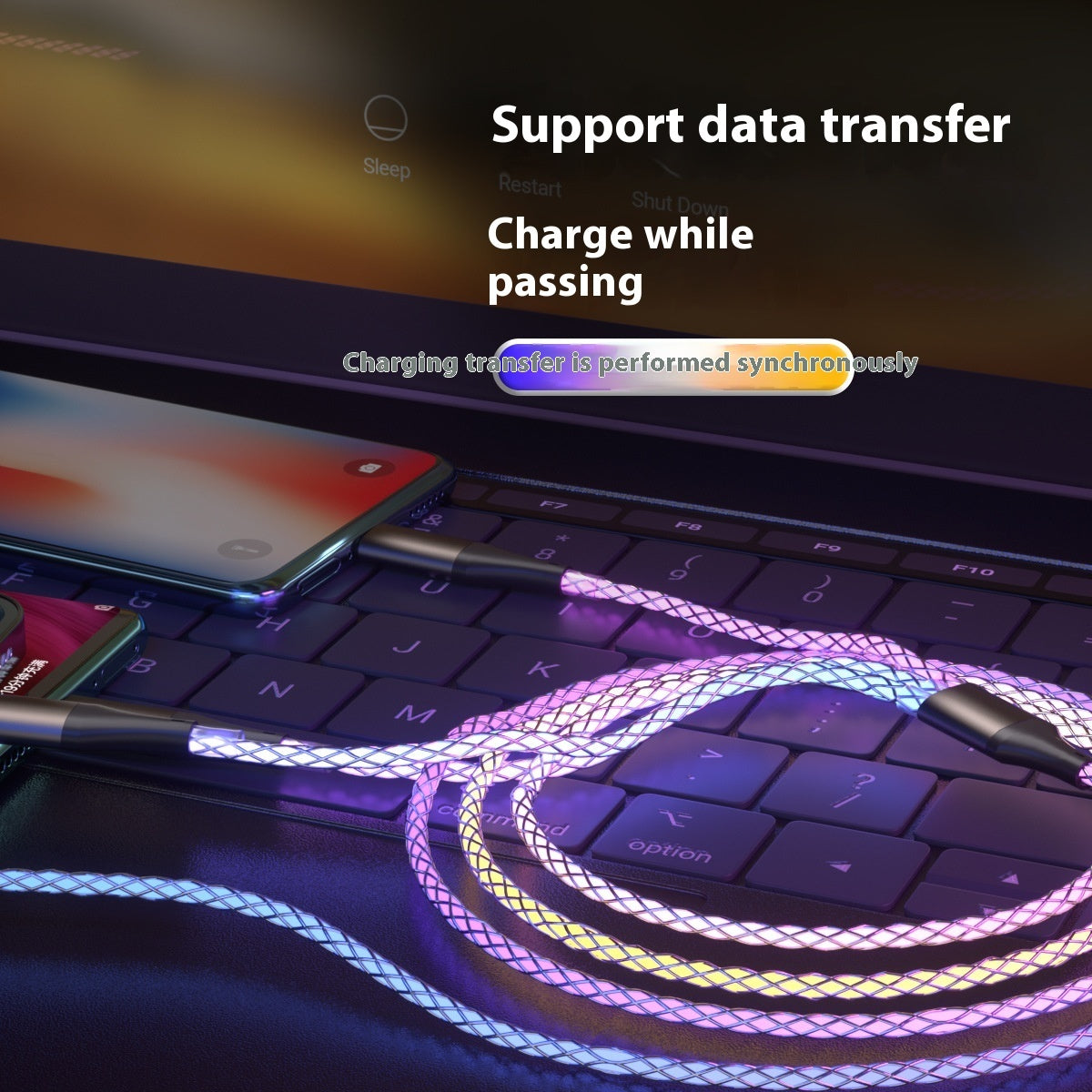 Rainbow Luminous Fast Charging RGB Data Cable