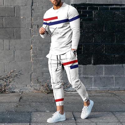 Round Neck Long Sleeve T-shirt Trousers Suit Men - Rhino Lifestyle