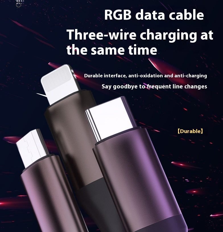 Rainbow Luminous Fast Charging RGB Data Cable