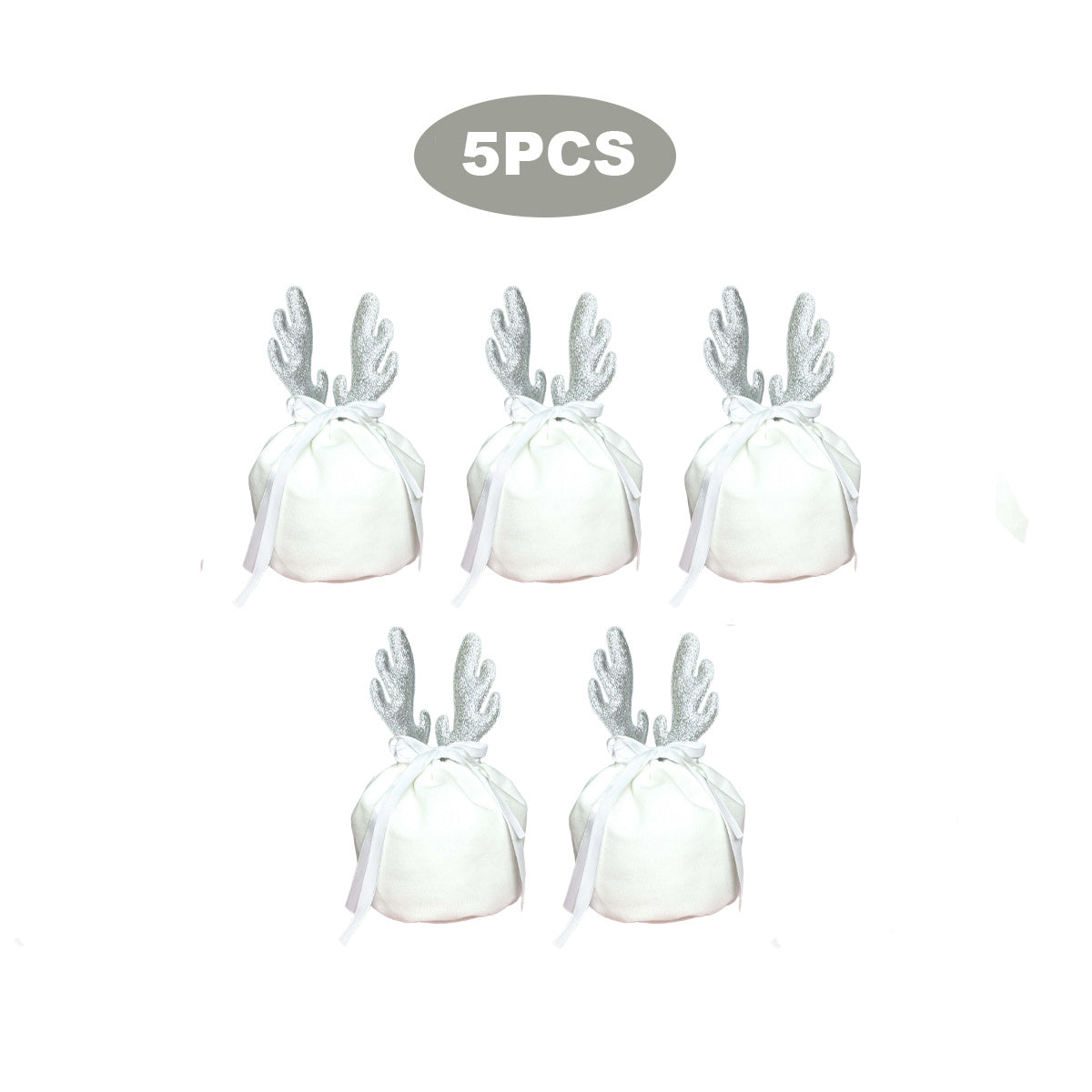 5 Pcs Christmas Antler Gift Bags