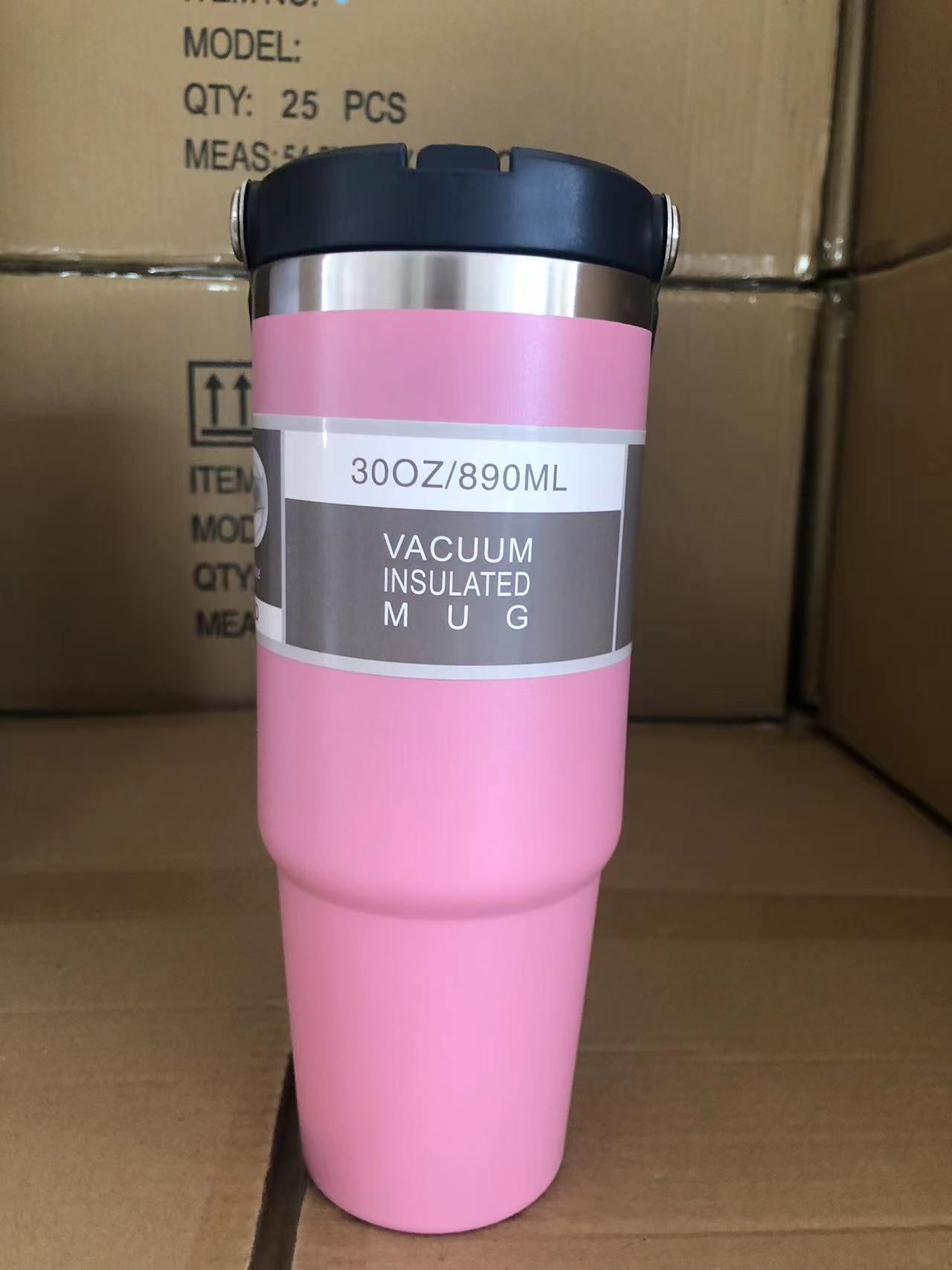 Portable Car Cup Stainless Steel Cup Travel Sports Water Bottle With Handle Cover Coffee Tumbler Cup - Rhino Lifestyle