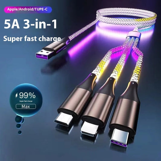 Rainbow Luminous Fast Charging RGB Data Cable